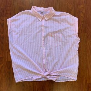 ❤️3 for $10 Old Navy Pink Striped Tie Up Top